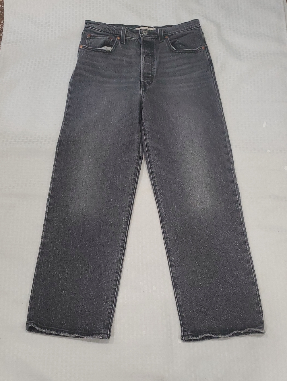 Levi's Ribcage  Washed Black Straight Leg Ankle  Jeans